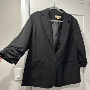 MICHAEL Michael Kors Plus Size Jacket, One Button Ruched